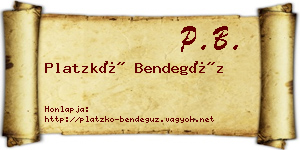 Platzkó Bendegúz névjegykártya